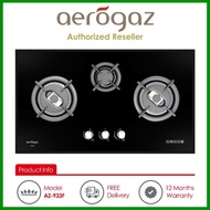 Aerogaz 90cm Tempered Glass 3 Burner Cooker Hob Gas Stove AZ-933F