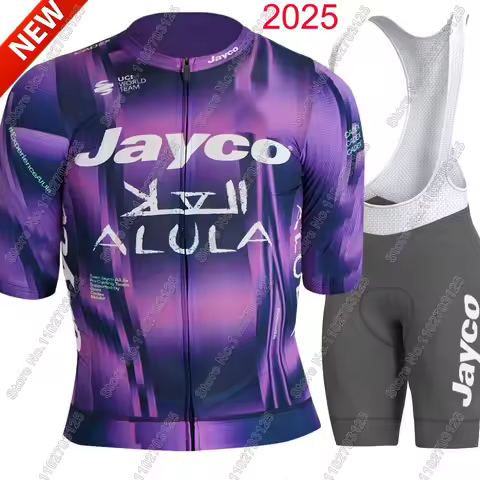 Jayco Alula Cycling Jersey 2025 Team Set Summer Australia TDF Blue Clothing Road Bike Shirts Suit Bi