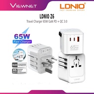 LDNIO Z6 65W GAN UNIVERSAL TRAVEL ADAPTER (2C1A) PD 65W + QC3.0 SUPER UNIVERSAL CHARGER ADAPTER