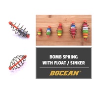 BOCEAN SPRING WITH FLOAT, LEAD SINKER, TUBE FISHING BOMB SPRING