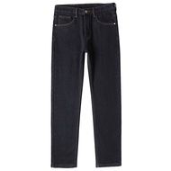 Hong Kong Winter Thickened Jeans with Fleece Lining - Wool Blend for Men's Comfortable Cold Weather 