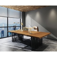 Solid Wood Art Nordic Style Computer Desk Board Desk Old Desk Single loft Iron Unique Industrial Stu