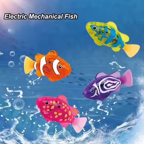 4PCS Luminous Swimming Induction Electric Fish Baby Bath Toys Water Pet Fish Swing Fish Simulation C