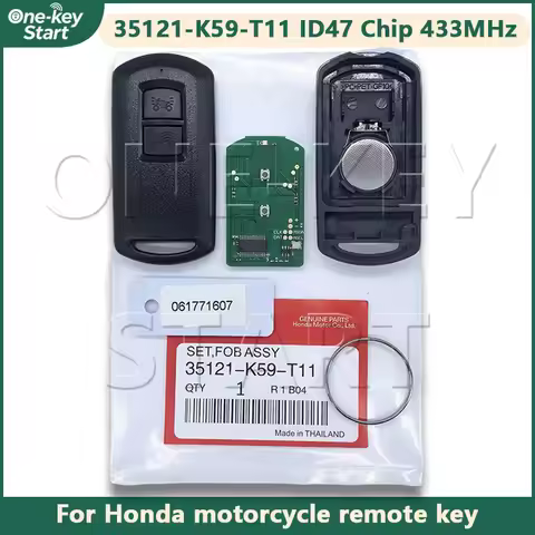 35121-K59-T11 ID47 Chip 433MHz Motorcycle Remote Key For Honda Motorcycle Vario 150 Airblade 150 Sco