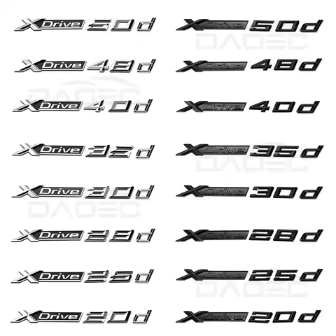 Car xDrive 20d 25d 30d 35d 40d 48d 50d Logo Badge Emblem Decals Sticker For BMW X1 X3 X4 X5 X6 F26 E