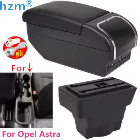 For Opel Astra J Armrest Box Central Store Content Box Dual Layer With Ashtray Cup holder Decoration
