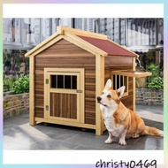 Simple and versatile solid wood dog house for all seasons outdoor rain and sun protection dog cage dog house dog villa