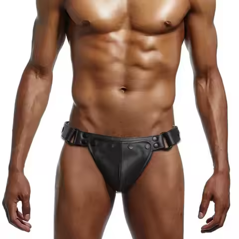 Leather Jockstrap Men Gay Harness BDSM men lingerie bdsm Hombre Stage Nighclubwear Sexual Underwear