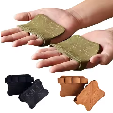 Leather Weight Lifting Training Gloves Palm Protection Women Men Fitness Sports Gymnastics Grips Pul