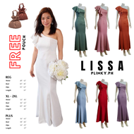 LISSA - One Shoulder Ladies Gown Wedding Bridal Ninang Sponsor Debut Women’s Maxi Long Dress Formal (by PLINKY)