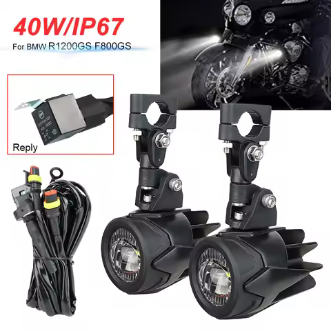 40W Motorcycle fog Light LED Auxiliary Lamp Assembly Switch for BMW R 1200 GS Adventure LC 2014 2015