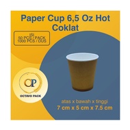 Paper Cup 6.5 Oz Hot Brown Hot Drink Paper Cup 6.5 Oz Color Coffee Cup/