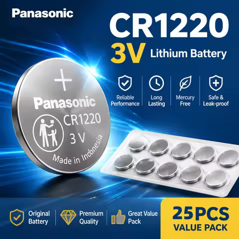 5-200PCS Panasonic CR1220 CR 1220 3V Lithium Battery for Watch Calculator Clock Remote Control Toys 
