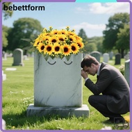 LUCKY Artificial Grave Flowers, Silk Sunflowers Large Size Artificial Cemetery Flowers,  Non-Fading 