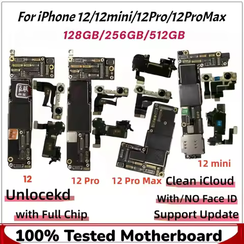 100% Working For iPhone 12 mini Logic Board Clean iCloud For iPhone 12 Pro Max Motherboard With Face
