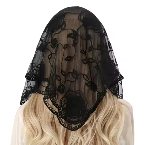 Elegant Lace Mantilla Scarf Church Head Scarf Catholic Bride Scarf Photo Headpiece
