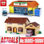 LEPIN 16005 the Simpsons House Lepin 16004 the Kwik-E-Mart Building Blocks Bricks Compatible  inglys