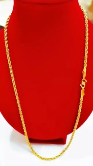 PQH KONG Jewellery Couple Chain Gold 916 Original Malaysia Chain for Women Fashion Multiple Style Options Necklace for Men Rantai Leher Emas 916 Lelong Bangkok Original Cop 916 Gelang Tangan Perempuan Viral Murah Bracelet For Women