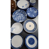 Blue Saucers Soup Bowl Cake Plate Surplus Different Designs