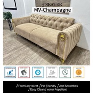 【FREE SHIPPING】CHUA 3+2+1 SEATER SOFA PREMIUM VELVET ANTI SCRATCH/EASY CLEAN