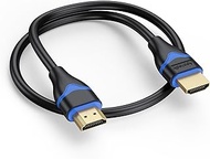 ApoJodly 4K Short HDMI Cable 1.5 FT, High Speed HDMI Cable 1.5 Foot HDMI to HDMI Cord (4K@60Hz, 2K@144Hz, 1080P, 18Gbps, HDR, 3D, HDCP 2.2, ARC) for HDTV, Switch, PS4/PS5, Xbox, Blu-ray, Monitor