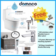 First Class Tornado Flushing Toilet Bowl &amp; Stainless Steel Basin Cabinet Package