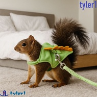 TYLER1 Ferret Vest Harness, Flannel Cartoon Pet Harness Leash, Comfortable with Bell Dragon Design A