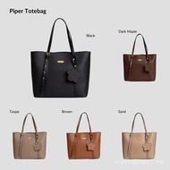 (Piper Tote) F.timber Women Tote Bag Florette Mirror Tag Plain Vegan Leather