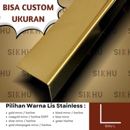 SIKU GOLD MIRROR L-EDGE LIST HAIRLINE/ 0.8MM THICKNESS 3 METERS LENGTH STAINLESS SS 201 | CHANNEL L 