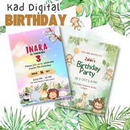 𝑲𝒂𝒅 𝑱𝒆𝒎𝒑𝒖𝒕𝒂𝒏 𝑫𝒊𝒈𝒊𝒕𝒂𝒍 ECARD SAFARI THEME Happy Birthday Kad Aqiqah & Majlis Kesyukuran Digital Weddin