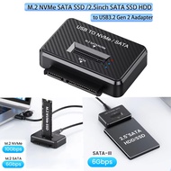 M2 NVMe NGFF to USB 3.1 10Gbps Direct Plug 2.5-inch SATA SSD Adapter for 2230 2242 2280 22110 M.2 En