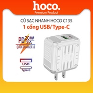 Củ sạc nhanh PD20W/3A Hoco C135 chân dẹt 1 cổng USB/ Type-C