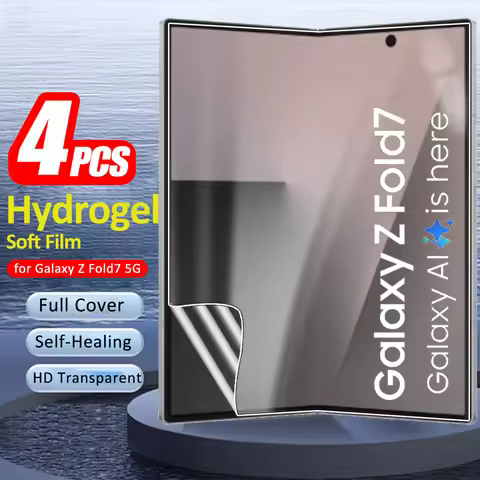 4Pcs Soft Hydrogel Film for Samsung Galaxy Z Fold7 Inner Folding Screen Protector Soft Clear Full Co