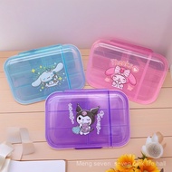 Cartoon Cartoon 8-Grid Pill Box Kuromi Pill Storage Box Cute Big-Eared Dog Anti-dust Box Portable Po