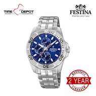 Festina F20445/2 Multifunction Silver Stainless Steel Strap Watch For Men