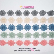 Charisma Floral Lace FR XS 437 - Floral Lace 6.5cm Wide/ Price Per Yard (90cm)