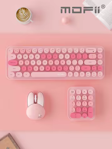 Mofii 2.4GHz Wireless Keyboard Numeric Keypad and Mouse.Cute Colorful Suitable for Desktop Computers