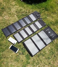 太陽能移動電源 電池板20W  40W 60W 單晶可摺疊USB 太陽能電池户外防水太陽能 折疊電池板 戶外電源 有線快充 無線充電 充電寶 戶口電池 便攜式充電器 尿袋 充電器