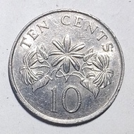 Koleksi Uang Koin Kuno Negara Singapura Pecahan 10 Cent .Asli