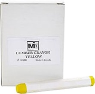 Mutual Industries 16100-41 Lumber Marking Crayons, Water Resistant, 4 1/2" x 1/2", Yellow (Pack of 1