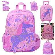Australia smiggle Schoolbag Cartoon Pentium Horse Unicorn Primary School Backpack Wallet Pull Box Me