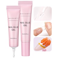 Makartt Solid Nail Glue Gel for Pressing on Nails 2 * 20ML Rhinestone Nail Glue Gel Strong Nail Glue