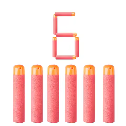 6PCS Mega for Nerf 9.5cm Red Sniper Rifle Darts Bullets Mega Foam Big Hole Head Bullets for N-Strike