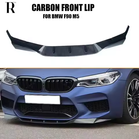 RPK Style Carbon Fiber Front Bumper Chin Lip Spoiler Splitter For BMW F90 M5 & Competition 2017-2024