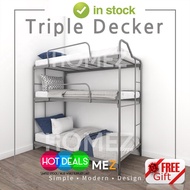 🇲🇾 🔥MADE IN MALAYSIA  3V Triple Decker Bed/ Heavy Duty Metal Bunk Bed/ Double Decker Bed Frame/ Kati