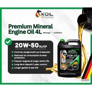 K-OIL Minyak Hitam Minyak Enjin Kereta Premium Mineral Engine Oil 20W50 4 Litres