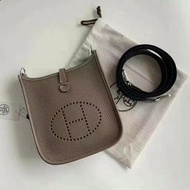Hermes Mini Evelyne大象灰銀扣