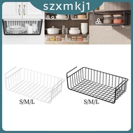 [Szxmkj1] under Cabinet Shelf Basket Organizer Wire Basket Metal Hanging Organizer Rack Add Extra Space for Cupboard Bookshelf Closet