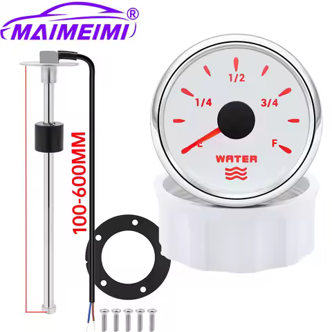 100mm-500mm Water Level Sensor + 0-190ohm Water Level Meter 7 colors backlight for Auto Boat 12/24v