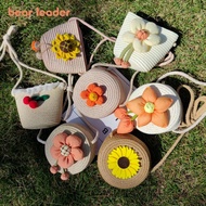 Bear Leader Summer Hand Woven Three-dimensional Flower Bag Korean Version Cute Children Going Out Sh